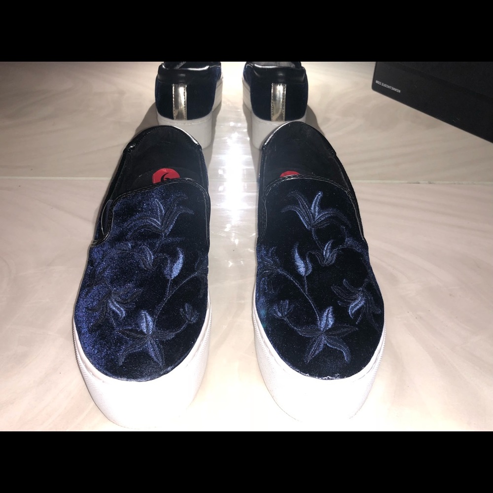 Kenneth Cole Embroidered Velvet Sneakers